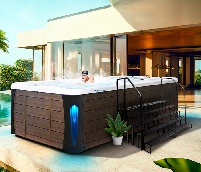 Calspas hot tub being used in a family setting - Bedford